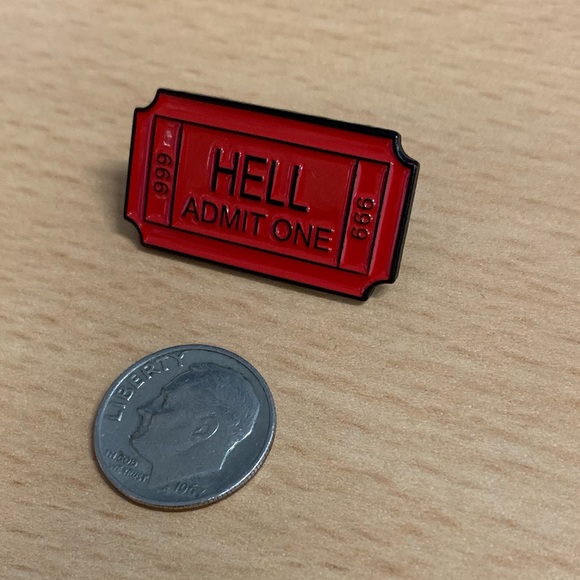 NEW Ticket to Hell Metal Enamel Pin - Picture 4 of 6